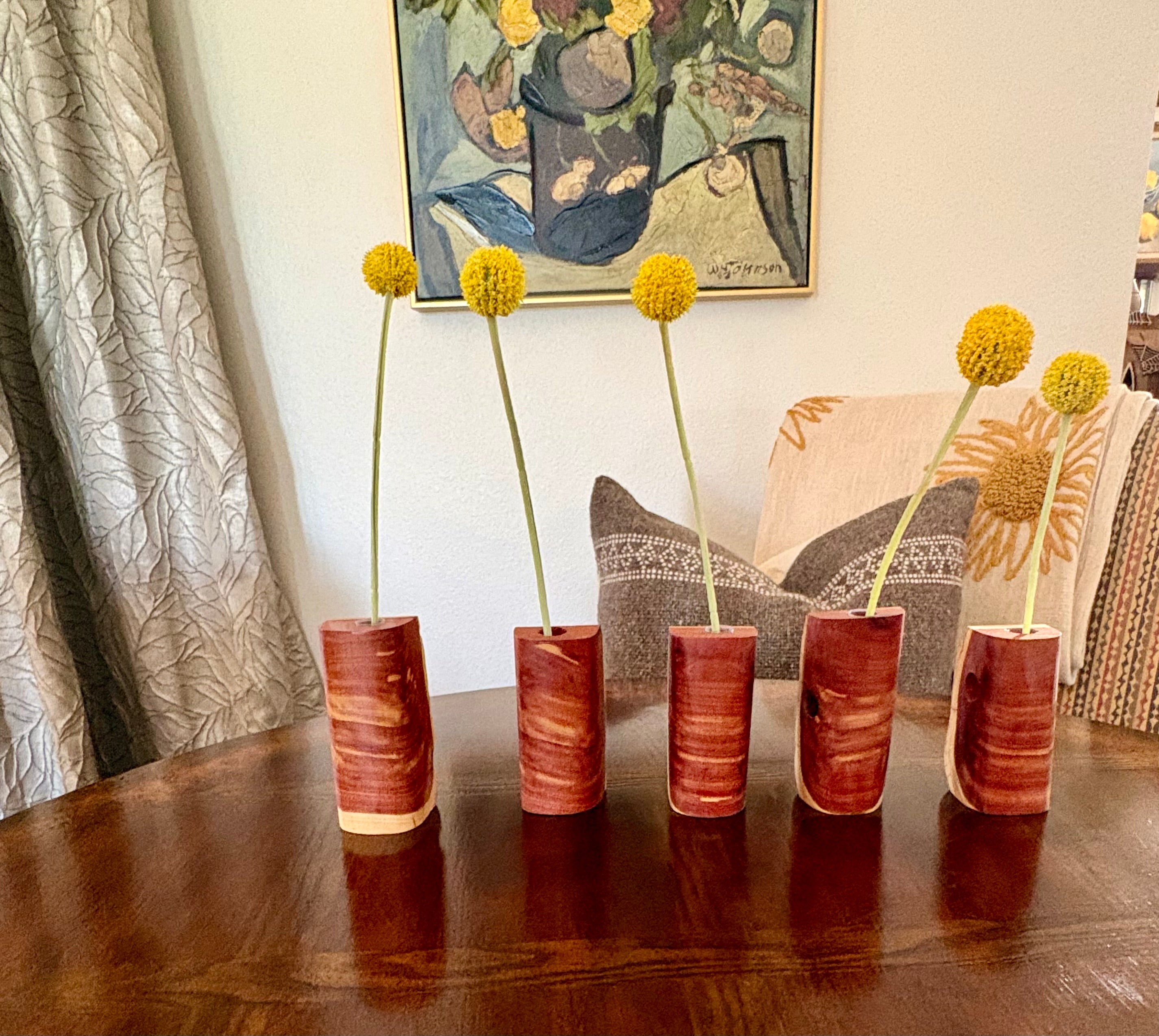 Natural Wood Bud Vase