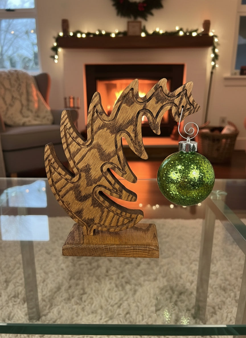 Solid Oak Ornament Tree Stand – Handcrafted Wooden Display